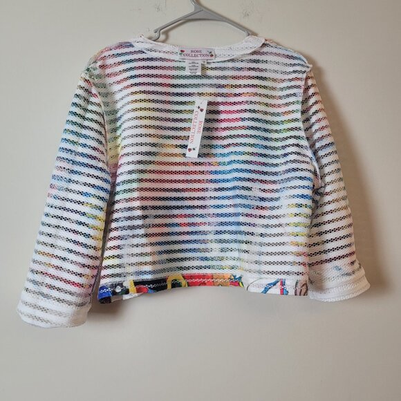 Rose Collection Dress & Jacket Womens 18 white Bright pop mesh A-line midi RC192 - Picture 14 of 16